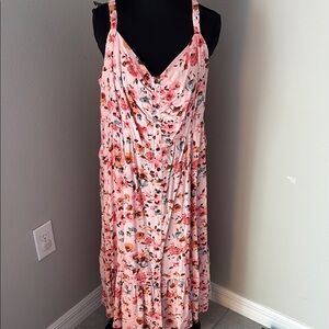 Torrid Pink Floral Midi Dress